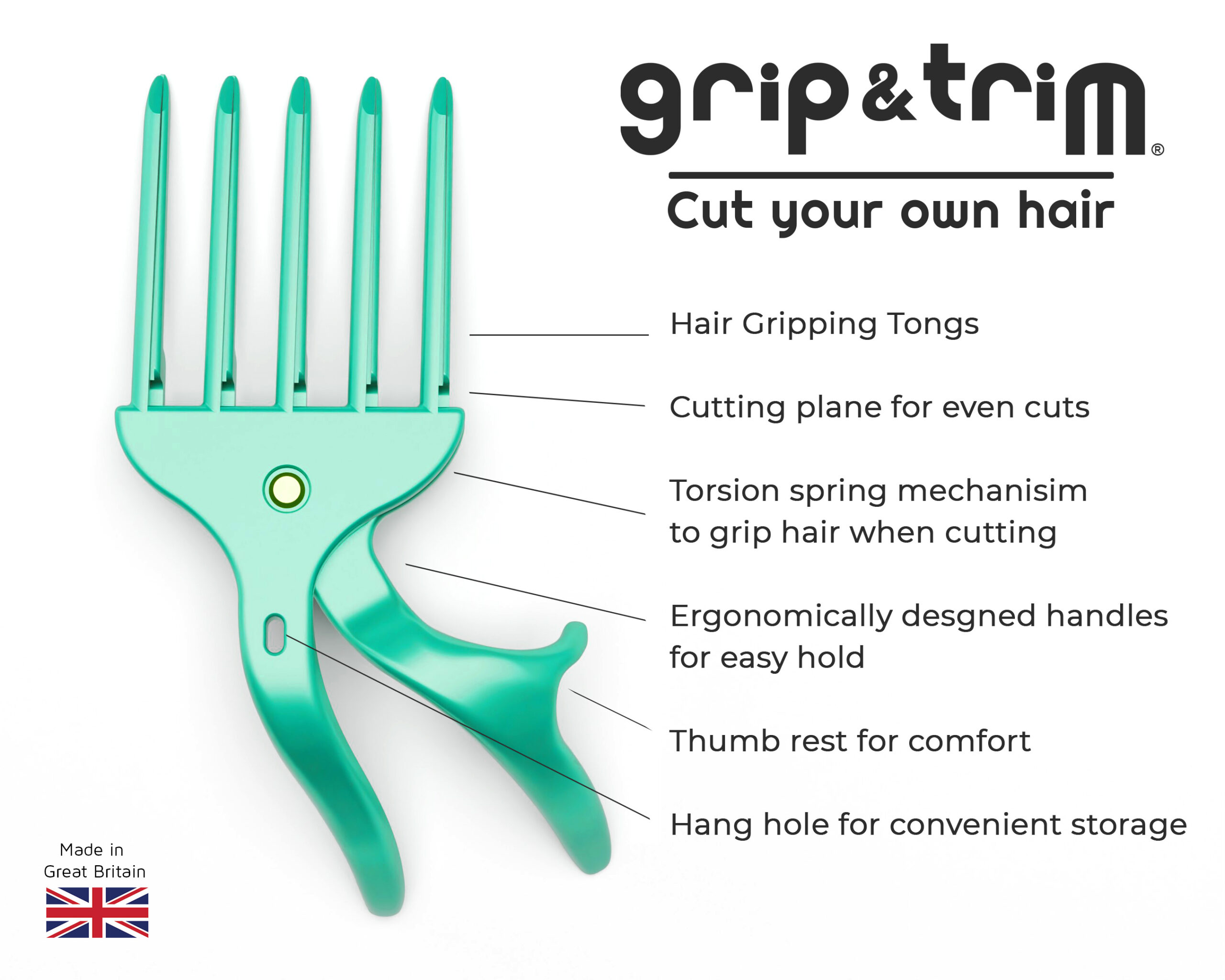 Grip and Trim - Cut your own and other's hair at home. DIY Hair Cutting Tool that saves you time and money. - Image 11