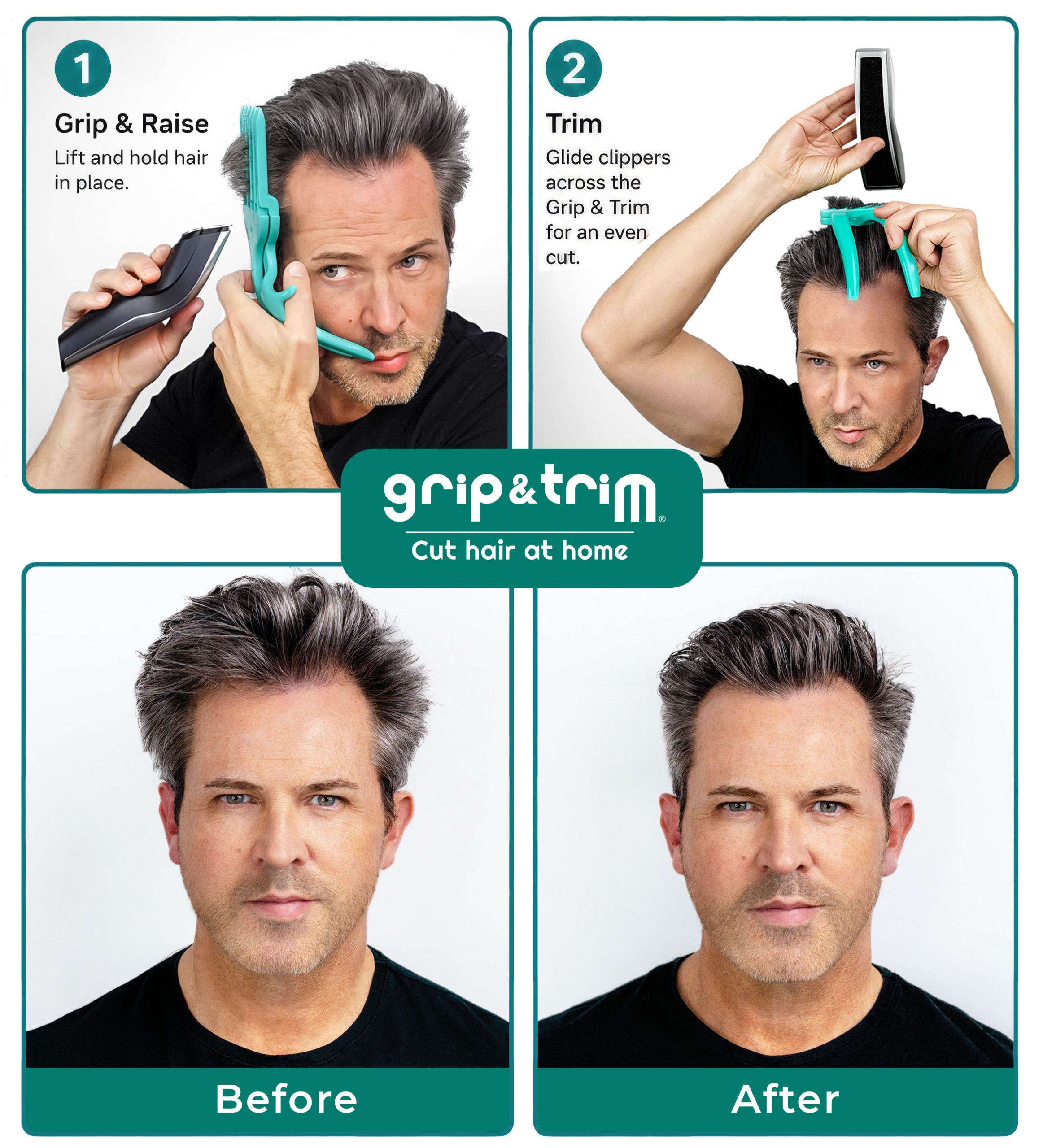 Grip and Trim - Cut your own and other's hair at home. DIY Hair Cutting Tool that saves you time and money. - Image 8