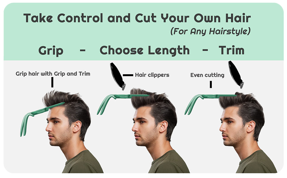 Grip and Trim - Cut your own and other's hair at home. DIY Hair Cutting Tool that saves you time and money. - Image 8