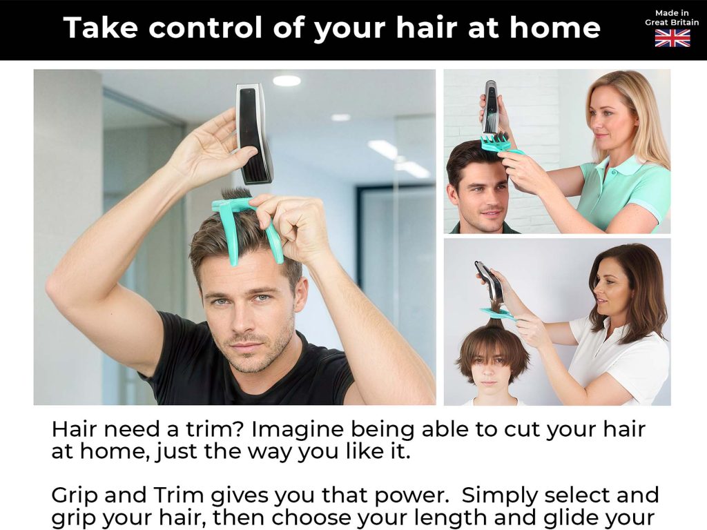 Grip and Trim haircut guide for cutting your own and other's hair at home with your hair clippers