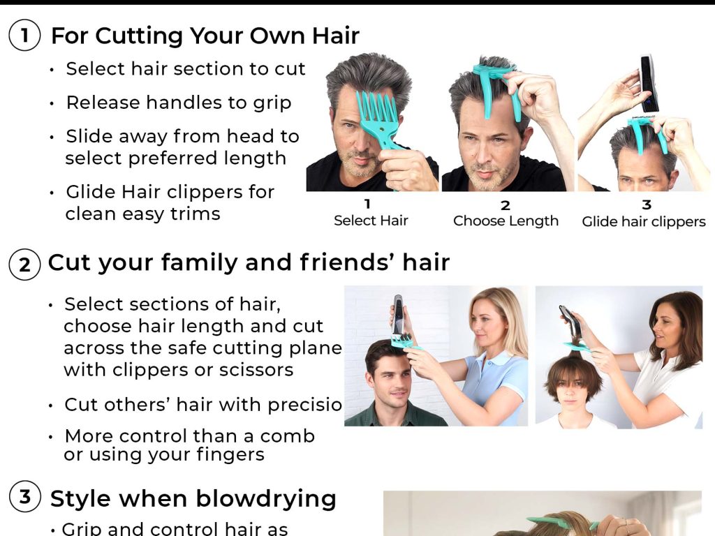 Grip and Trim haircut guide for cutting your own and other's hair at home with your hair clippers