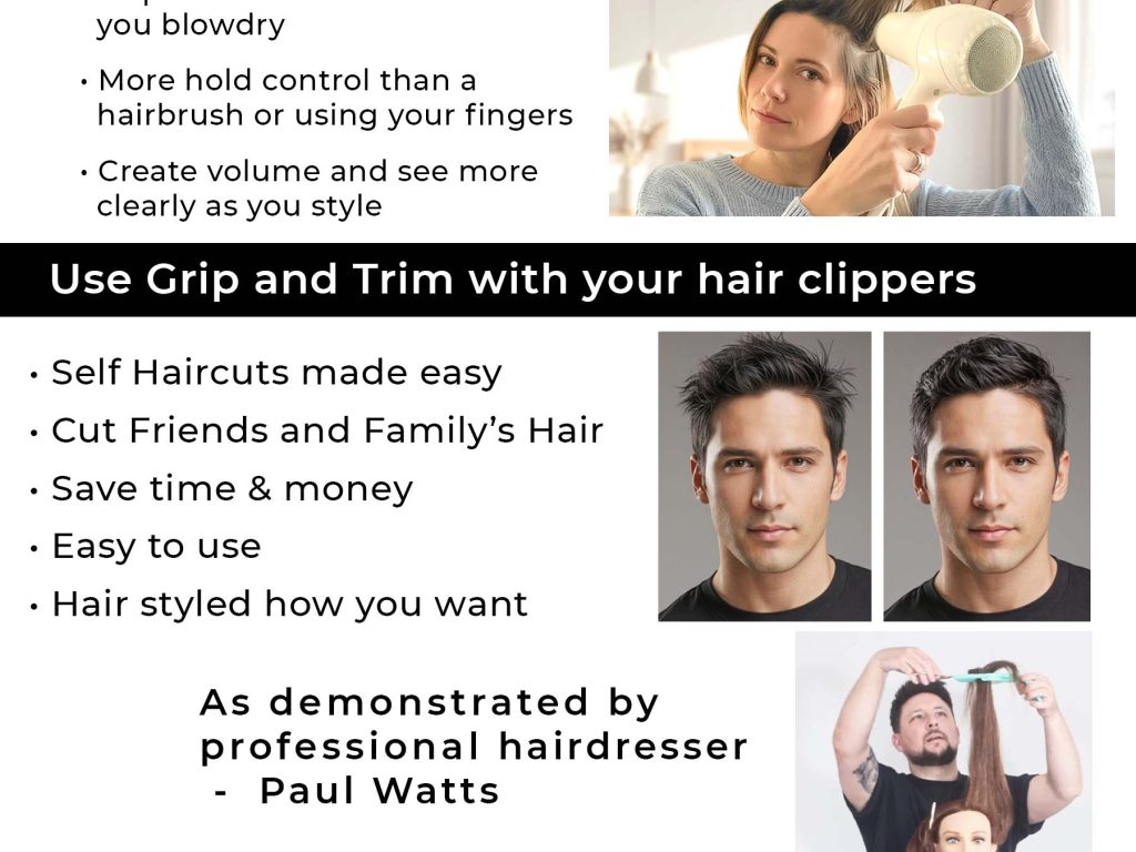 Grip and Trim haircut guide for cutting your own and other's hair at home with your hair clippers